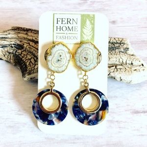 Geode Stud Statement Earrings